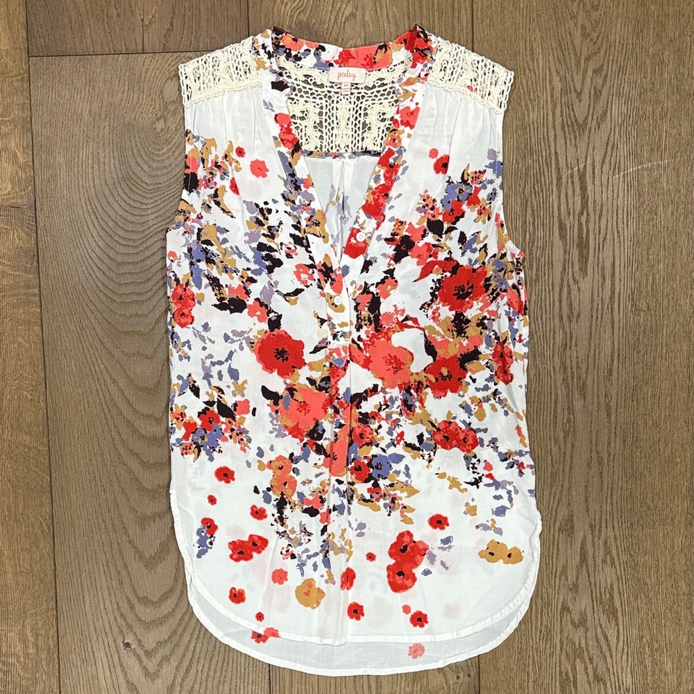 Pixley Floral Sleeveless Blouse - Red, Purple, White